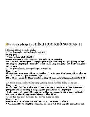 Phương pháp học Hình học không gian 11